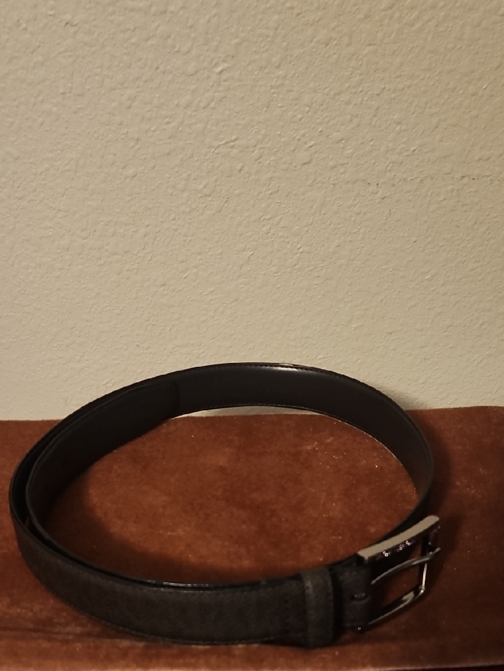 Michael Kors Brown Leather Belt with Silver-Tone Buckle